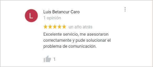 Opinión de un cliente en Google 3