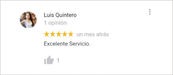 Opinión de un cliente en Google 6